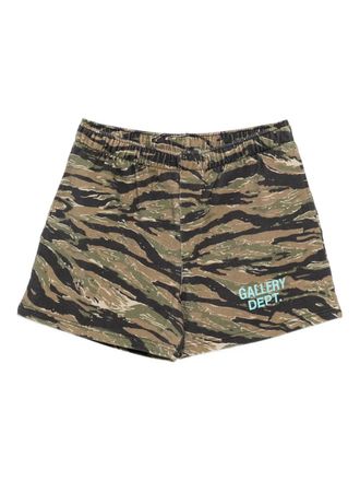 Gallery Dept. x Josu&eacute; Thomas elasticated camouflage-pattern track shorts - Groen