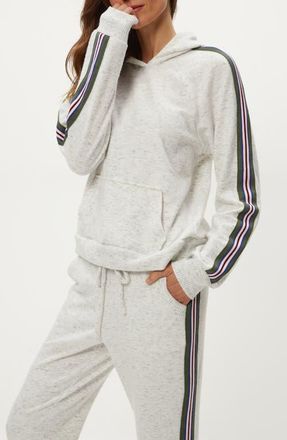 Michael Stars Latoya Stripe Accent Hoodie in Chalk at Nordstrom, Size X-Small