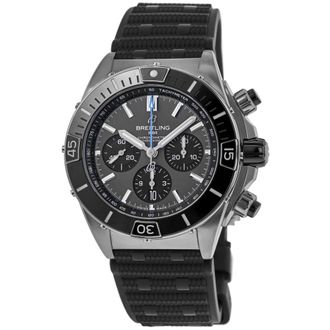 Breitling Super Chronomat B01 44 Automatic Chronograph Grey Dial Rubber Strap Mens Watch EB0136251M1S1