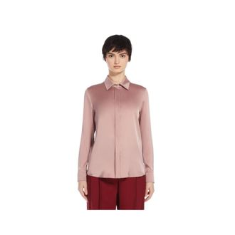 Max Mara Overhemden, Dames, Roze, L, Zijden Blouse