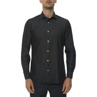 LUIGI BORRELLI NAPOLI Casual Shirt - Heren - Casual Overhemden - Zwart - M - Katoen - Overhemden