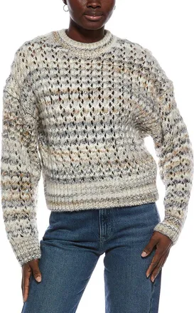 Madewell Fawn Open Stitch Stripe Wool & Alpaca-Blend Pullover