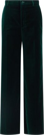 Gucci Velvet Pantaloni Verde-Donna