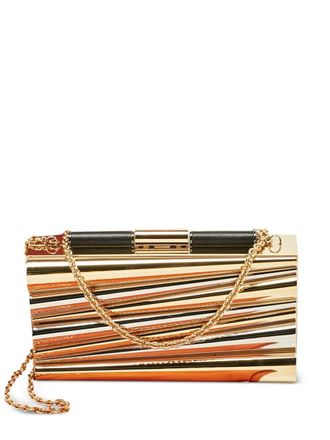 Ferragamo x Sara Battaglia Metal Sinila clutch bag - women - Calf Leather - One Size - Gold