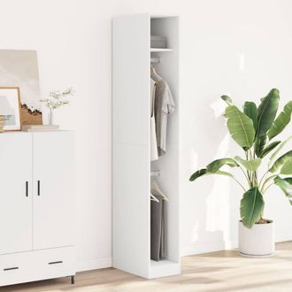 Berkfield Home Wardrobe White 30x50x200 cm Engineered Wood | Size: 30 x 50 x 200 cm