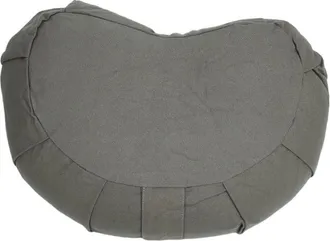 OEM Coj&iacute;n De Meditaci&oacute;n En Forma De Media Luna, Relleno De C&aacute;scaras De Trigo Sarraceno, Con Funda De Algod&oacute;n, Color Gris, Ideal Para Yoga Y Meditaci&oacute;n