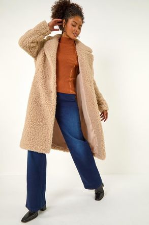 DUSK Borg Detail Longline Coat