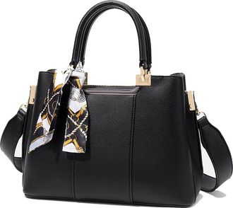 Generic Vegan Leather Purses and Handbags for Women Crossbody Bag Totes Large Ladies Top Handle Satchel Shoulder Bag (Black)