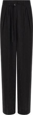 Dries Van Noten Peacha Broek - Dames - Broeken - Zwart - 2XS - Wol - Broeken
