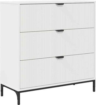 vidaXL Vitrina con cajón Blanco 79.5 x 33 x 82 cm Madera contrachapada vidaXL