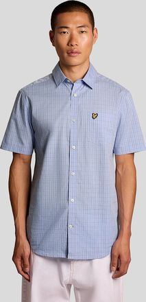 Lyle & Scott Lyle And Scott Mens Short Sleeve Grid Check Shirt - Blue - Size: 44/Regular
