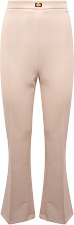 Elisabetta Franchi Pa-079-51E2 Broeken - Dames - Wijde Broeken - Beige - 2XL - Broeken