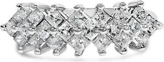 House of Brilliance Sterling Silver 1 1/4 ctw Princess Diamond Cluster Band Ring at Nordstrom, Size 7
