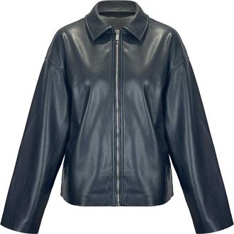 Jack Wills Bomberjack van kunstleer voor dames (Zwart)