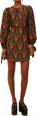 Farm Rio Boho Panther Black Mini Dress