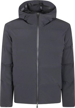 Herno Minimalist Black Down Jacket With Concealed Front Placket