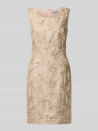 White Label Knielanges Etuikleid mit Stitchings in Cognac, Gr&ouml;&szlig;e 36