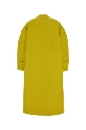 Balenciaga Womens Yellow Wool Coat T F Viscose Fp Cotton Cappotti