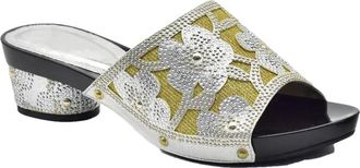 Generic Womens Shoes and Bag Set Sparkly Rhinestone Flowers Handbag Shiny Elegant Slip On Sandals for Evening Party Wedding