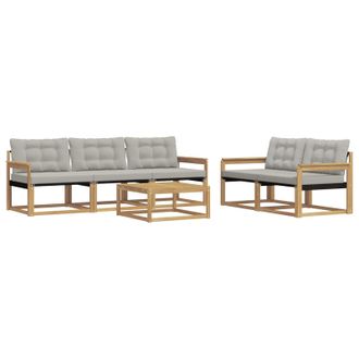 vidaXL Conjunto De Sof&aacute;s De Exterior 6 Pcs Blanco Y Gris Claro Vidaxl