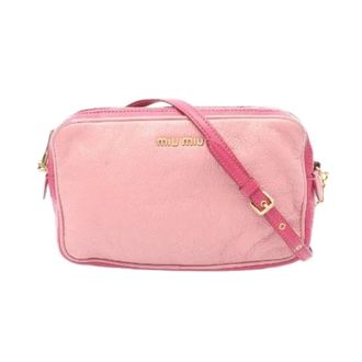 Miu Miu Pre-owned Cross Body Bags, female, Pink, Size: ONE SIZE Pre-owned Madras Leather Shoulder Bag