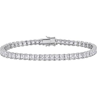 Delmar Mens Sterling Silver Lab Created Sapphire Bracelet in White at Nordstrom Rack