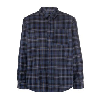 A.P.C. Shirts, male, Blue, Size: L Trek Check Overshirt