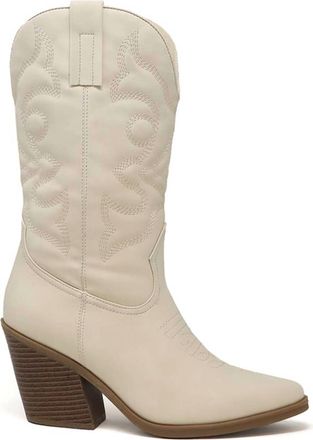 Yoki Cowboy Boots With Heel In White