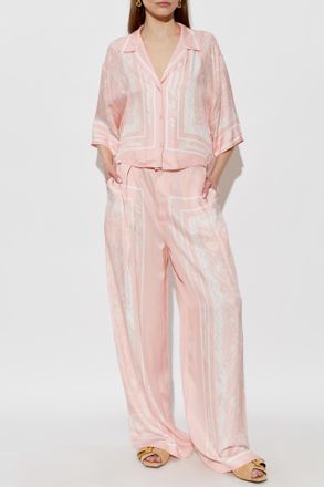 Balmain Printed Trousers, Womens, Pink