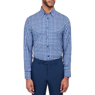 W.R.K Check Performance Dress Shirt in Navy at Nordstrom Rack, Size 15.5