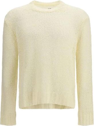Jil Sander Gebreide trui met ronde hals - Heren - Ronde hals truien - Beige - M - Truien & Vesten
