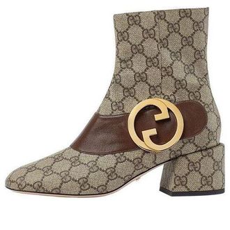Gucci (WMNS) Gucci Blondie GG-Supreme Boots Brown 701706-9I650-9769