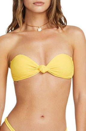 Billabong Tanlines Lola Knotted Bandeau Bikini Top in Sunburst at Nordstrom Rack, Size X-Small