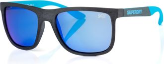 Superdry Sonnenbrille SUPERDRY Modell 996057, Herren, schwarz, blau, matt, Sonnenbrillen Sonnenbrille, Form Karree/Eckig, Logoschriftzug auf B&uuml;gel, Injectionfa