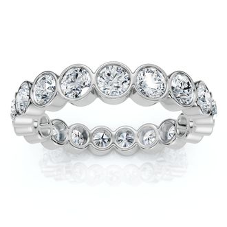 Pompeii3 2Ct Bezel Set Diamond Eternity Wedding Ring 14k Gold of Platinum Lab Grown