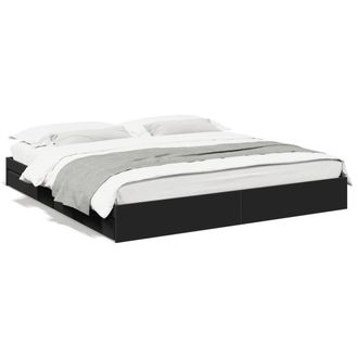 Berkfield Home Bed Frame with Drawers without Mattress Black 200x200 cm