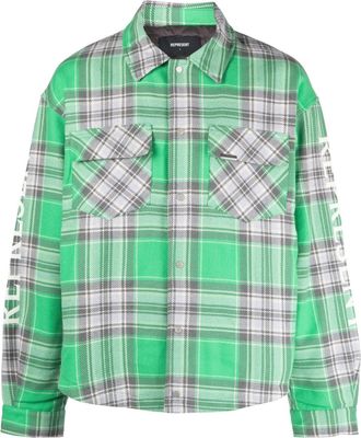 Represent quilted cotton blend over shirt - men - Cotton/Polyester/Polyester - S - Green