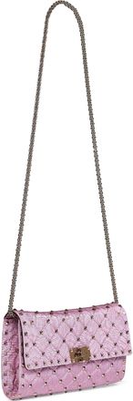 Valentino Garavani Womens Crossbody Bag Rockstud Spike Rhododendron Pink Shoulder