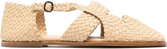 Hereu Serra Interwoven Slippers - Dames - Ballerinas - Beige - 40 EU - Leer - Schoenen
