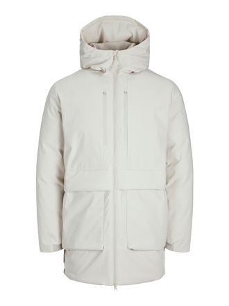 Jack & Jones Parka JACK & JONES JCOCHARLIE PARKA JACKET BF, Herren, Gr. XS, gelb (moonbeam), Web, Obermaterial: 100% Polyester, unifarben, normal, gerader Abschlus