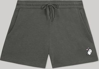 Dalix Womens Heartly Ghost Midweight Washed Fleece Shorts in Shadow at Nordstrom, Size Xx-Large