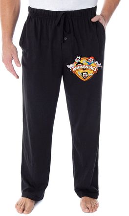 Intimo Animaniacs Mens Wakko Yakko Dot Warner and Pinky and The Brain Loungewear Pajama Pants (Small) Black