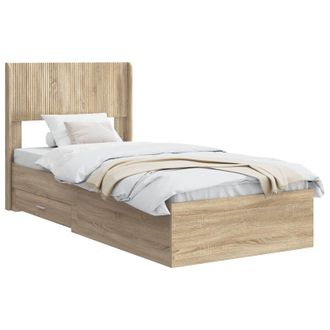 vidaXL Estructura De Cama Con Almacenamiento Y Cabecero Roble Sonoma Vidaxl