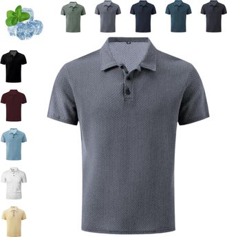Generic Breeze Shirts for Men Golf Polo Shirts for Textured Breathable Ultra Comfortable, Refreshing Silky (Light Grey,XL)