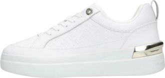 Tommy Hilfiger Low Top Sneakers Lux Court Monogram - Dames - Sneakers - Wit - 41 EU - Leer - Schoenen