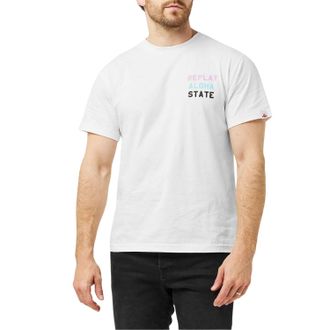 Replay Heren Aloha State Grafisch T-shirt Regular (Wit)