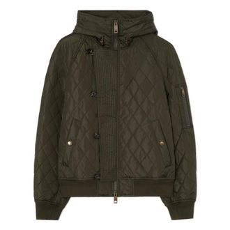 Burberry Gewatteerd nylon bomberjack met capuchon - Heren - Jassen - Groen - Maat: L Nylon