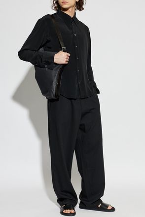 Ami Asymmetrical Cut Shirt, Mens, Black