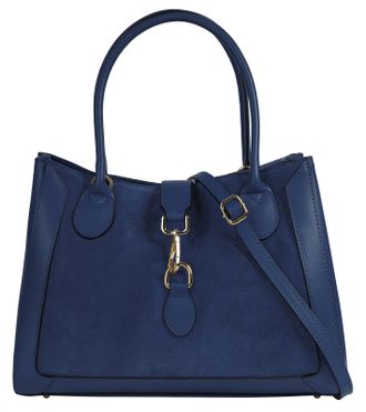 Samantha Look Shopper SAMANTHA LOOK, Damen, Gr. B/H/T: 34cm x 27cm x 15cm onesize, blau, Leder, clean, Taschen Shopper, echt Leder, Made in Italy