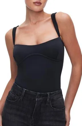 Good American Sweetheart Sculpting Tank Bodysuit in Black001 at Nordstrom Rack, Size X-Small